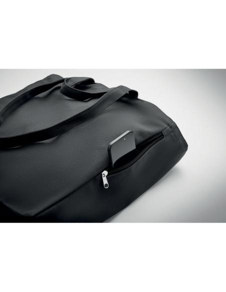 Bolsa de algodón reciclado y RPET 380g/m2 Pedraza doble asa, fuelle y bolsillo PERSONALIZABLE