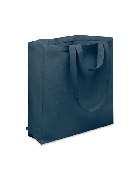 Bolsa de algodón reciclado y RPET 380g/m2 Pedraza doble asa, fuelle y bolsillo PERSONALIZABLE