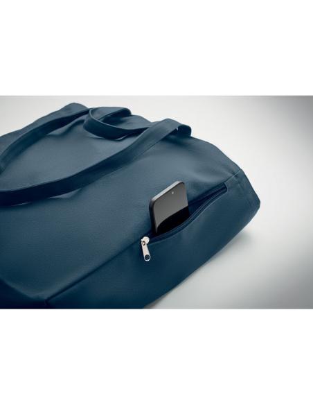 Bolsa de algodón reciclado y RPET 380g/m2 Pedraza doble asa, fuelle y bolsillo PERSONALIZABLE