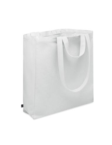 Bolsa de algodón reciclado y RPET 380g/m2 Pedraza doble asa, fuelle y bolsillo PERSONALIZABLE