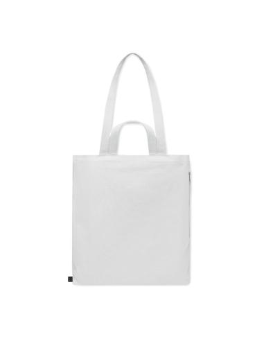 Bolsa de algodón reciclado y RPET 380g/m2 Pedraza doble asa, fuelle y bolsillo PERSONALIZABLE