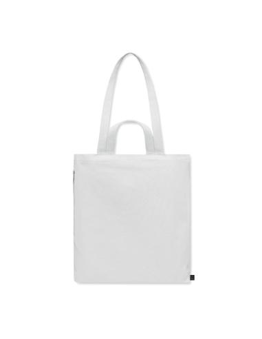 Bolsa de algodón reciclado y RPET 380g/m2 Pedraza doble asa, fuelle y bolsillo PERSONALIZABLE