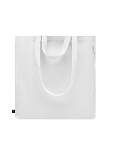Bolsa de algodón reciclado y RPET 380g/m2 Pedraza doble asa, fuelle y bolsillo PERSONALIZABLE