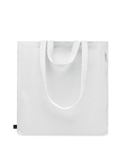 Bolsa de algodón reciclado y RPET 380g/m2 Pedraza doble asa, fuelle y bolsillo PERSONALIZABLE