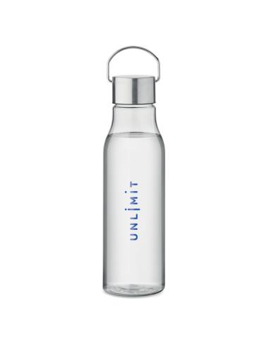 Botella de RPET Ronda tapa acero inoxidable y asa 600ml PERSONALIZABLE