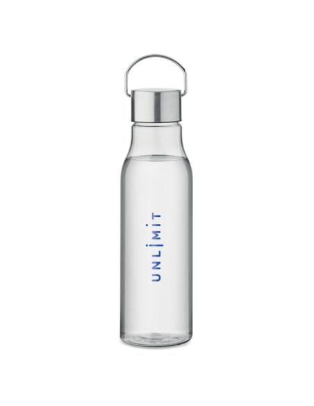 Botella de RPET Ronda tapa acero inoxidable y asa 600ml PERSONALIZABLE