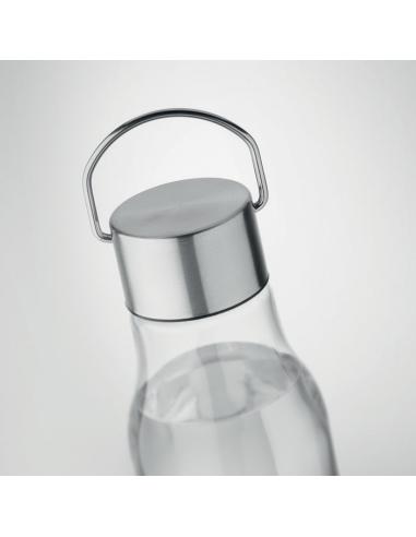 Botella de RPET Ronda tapa acero inoxidable y asa 600ml PERSONALIZABLE