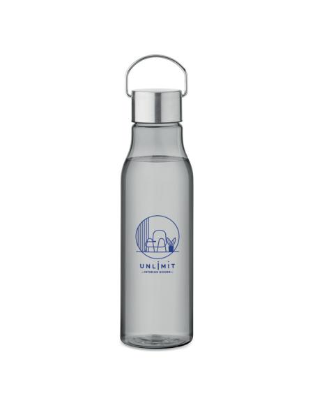 Botella de RPET Ronda tapa acero inoxidable y asa 600ml PERSONALIZABLE