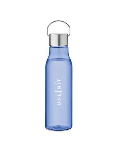 Botella de RPET Ronda tapa acero inoxidable y asa 600ml PERSONALIZABLE