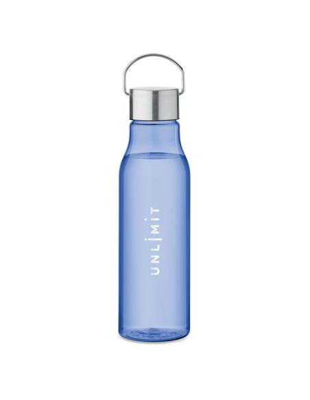 Botella de RPET Ronda tapa acero inoxidable y asa 600ml PERSONALIZABLE