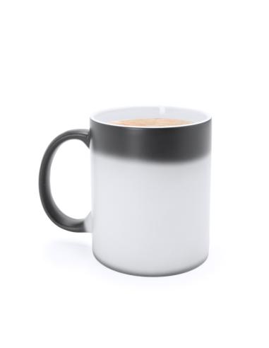 Taza cerámica Guarazoca mágica negro blanco mate especial sublimación 350ml PERSONALIZABLE