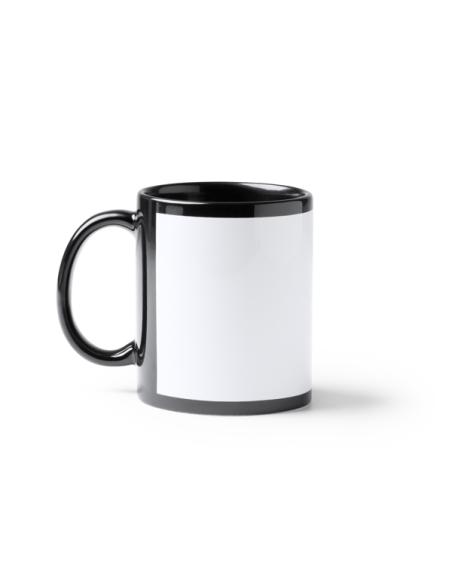 Taza cerámica Guamasa especial sublimación asa y borde negro 350ml PERSONALIZABLE