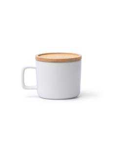 Taza cerámica Jandía especial sublimación base tapa bambú 350ml PERSONALIZABLE