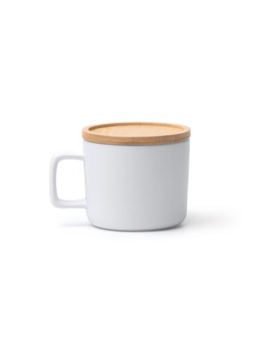 Taza cerámica Jandía especial sublimación base tapa bambú 350ml PERSONALIZABLE