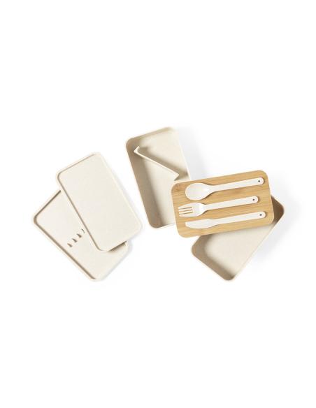 Fiambrera reutilizable de PP con tapa de bambú Bocairent 1400ml PERSONALIZABLE