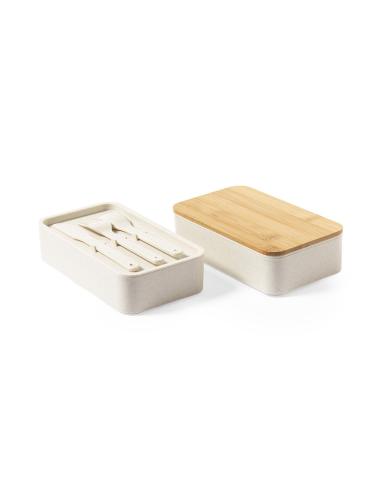 Fiambrera reutilizable de PP con tapa de bambú Bocairent 1400ml PERSONALIZABLE