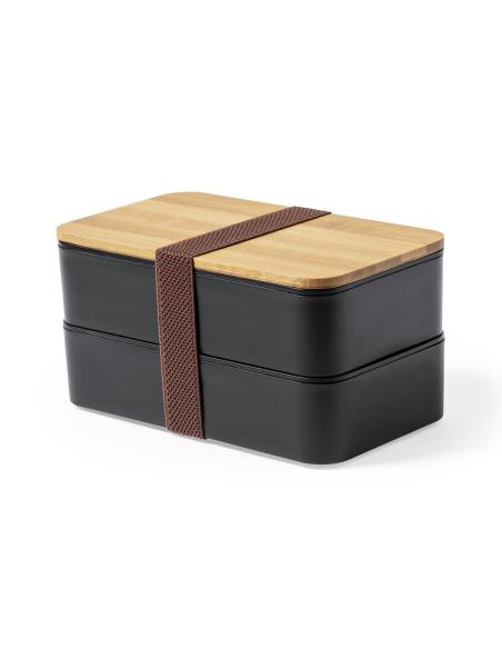 Fiambrera reutilizable de PP con tapa de bambú Bocairent 1400ml PERSONALIZABLE