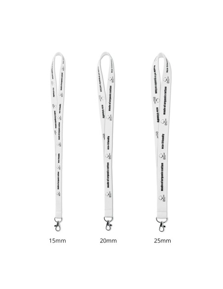 Lanyard de algodón orgánico Brasov con mosquetón metálico PERSONALIZABLE