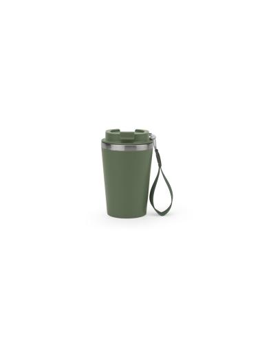 Taza térmica de acero inoxidable reciclado Seixal exterior PP acabado mate 440ml PERSONALIZABLE