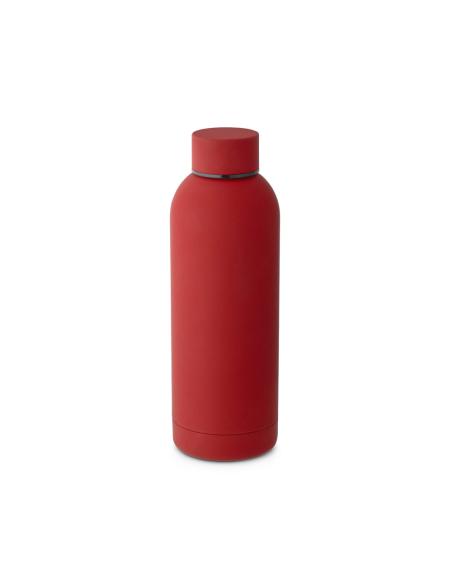 ODIN. Botella de acero inoxidable (36% reciclado) con acabado gomoso 500 mL