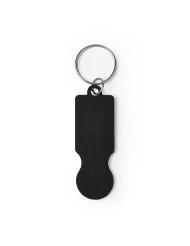 Llavero de aluminio reciclado Benijos moneda carro compra PERSONALIZABLE