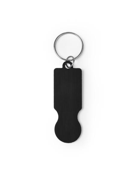 Llavero de aluminio reciclado Benijos moneda carro compra PERSONALIZABLE