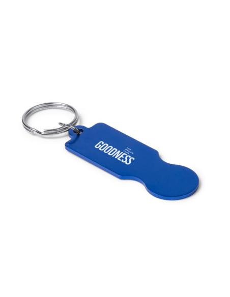 Llavero de aluminio reciclado Benijos moneda carro compra PERSONALIZABLE