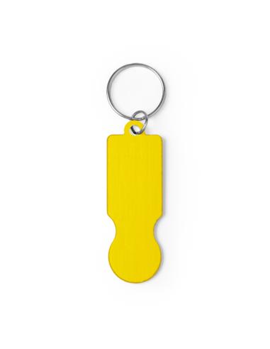 Llavero de aluminio reciclado Benijos moneda carro compra PERSONALIZABLE