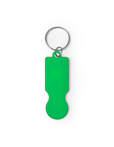 Llavero de aluminio reciclado Benijos moneda carro compra PERSONALIZABLE