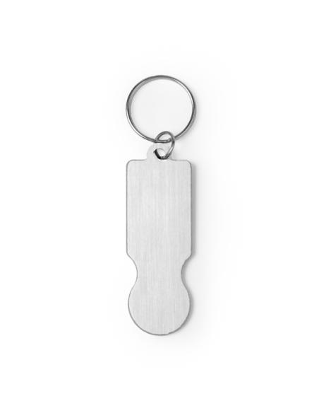 Llavero de aluminio reciclado Benijos moneda carro compra PERSONALIZABLE