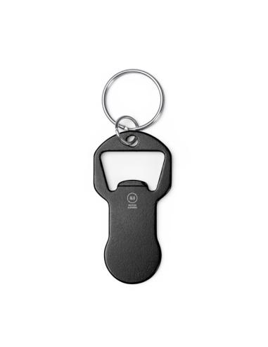 Llavero de aluminio reciclado Bandama con abridor y moneda carro compra PERSONALIZABLE