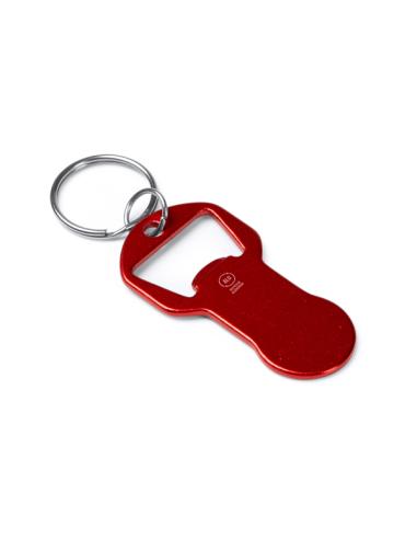 Llavero de aluminio reciclado Bandama con abridor y moneda carro compra PERSONALIZABLE