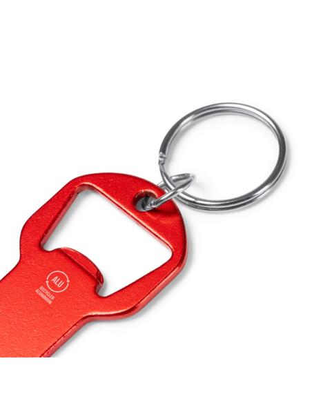 Llavero de aluminio reciclado Bandama con abridor y moneda carro compra PERSONALIZABLE