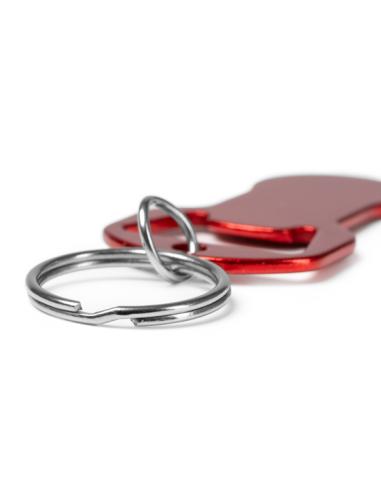 Llavero de aluminio reciclado Bandama con abridor y moneda carro compra PERSONALIZABLE