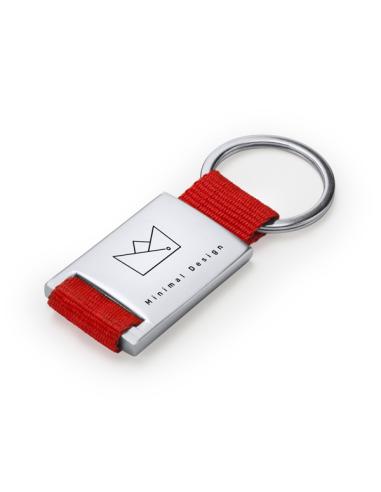 Llavero metálico Chirche con tira de poliéster PERSONALIZABLE