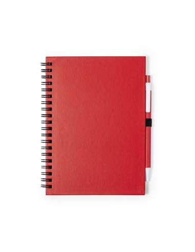 Libreta A5 de cartón reciclado Delnice espiral con bolígrafo a juego PERSONALIZABLE