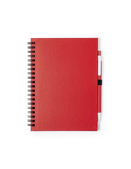 Libreta A5 de cartón reciclado Delnice espiral con bolígrafo a juego PERSONALIZABLE