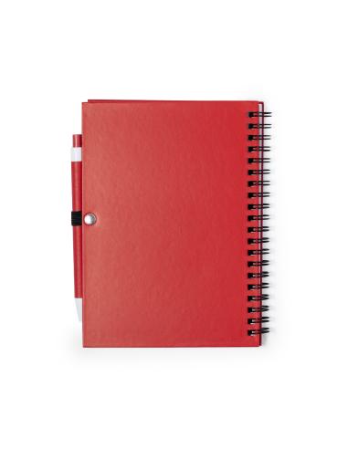 Libreta A5 de cartón reciclado Delnice espiral con bolígrafo a juego PERSONALIZABLE