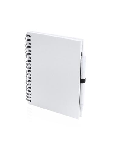 Libreta A5 de cartón reciclado Delnice espiral con bolígrafo a juego PERSONALIZABLE