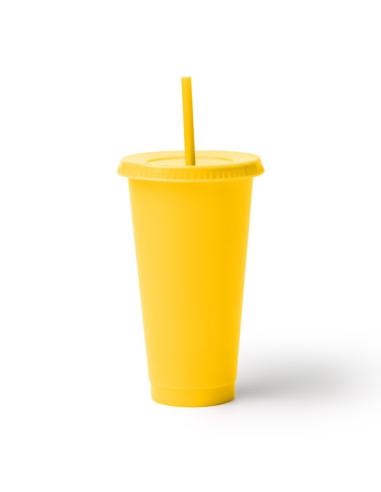 Vaso reutilizable de PP reciclado La Vega con tapa y pajita 700ml PERSONALIZABLE