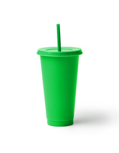 Vaso reutilizable de PP reciclado La Vega con tapa y pajita 700ml PERSONALIZABLE