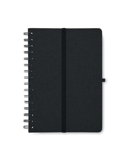 Libreta A5 de RPET Geraldton espiral con soporte para móvil PERSONALIZABLE