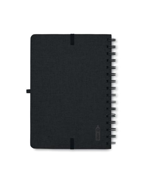 Libreta A5 de RPET Geraldton espiral con soporte para móvil PERSONALIZABLE
