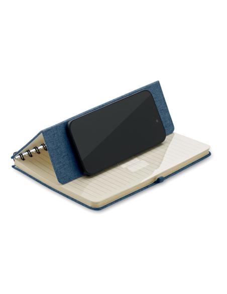 Libreta A5 de RPET Geraldton espiral con soporte para móvil PERSONALIZABLE