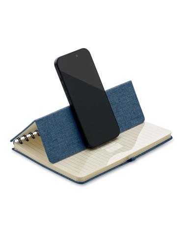 Libreta A5 de RPET Geraldton espiral con soporte para móvil PERSONALIZABLE