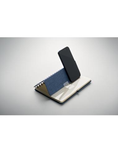 Libreta A5 de RPET Geraldton espiral con soporte para móvil PERSONALIZABLE