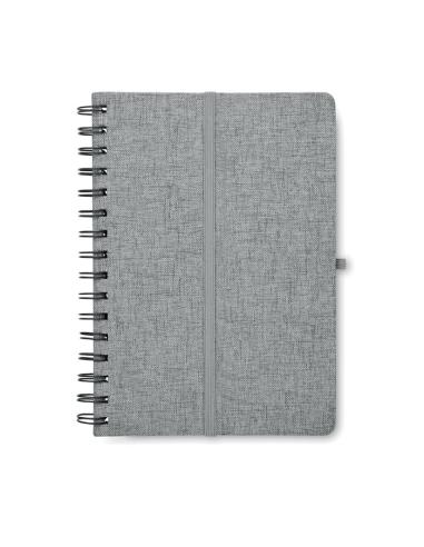 Libreta A5 de RPET Geraldton espiral con soporte para móvil PERSONALIZABLE