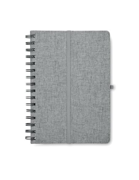 Libreta A5 de RPET Geraldton espiral con soporte para móvil PERSONALIZABLE