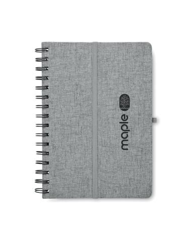 Libreta A5 de RPET Geraldton espiral con soporte para móvil PERSONALIZABLE