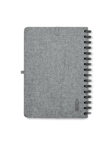 Libreta A5 de RPET Geraldton espiral con soporte para móvil PERSONALIZABLE